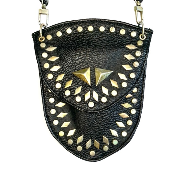 Black and Gold Studded Women's Bag - Picture 1 of 10